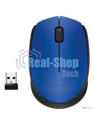 Мышь беспроводная Logitech M171 синий, 1000 dpi, радиоканал, USB, кнопки - 3