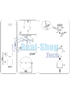 Светильник Ambrella light LH56081 СH/FR хром/белый матовый E14 max 60W D120*1500