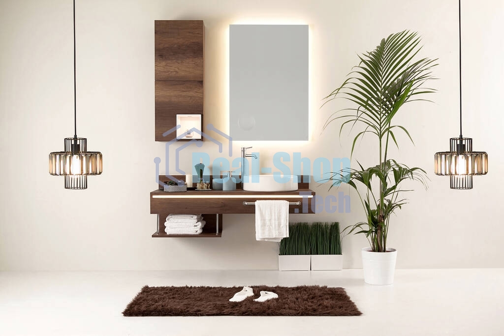 Зеркало Bau Stil 60х80, сенсорная LED подсветка, пластиковый защитный корпус