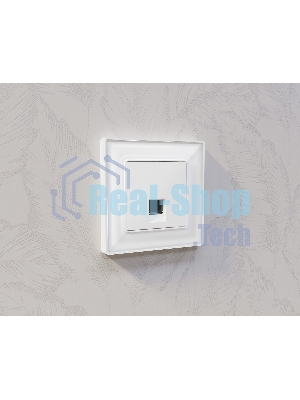 Комплект механизма компьютерной розетки ALFA Белый матовый RJ-45(8P8C) CAT6 с шторкой QUANT (AP1320, VM188) MA132010