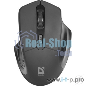Мышь беспроводная Defender Datum MB-345 черный, 1600 dpi, радиоканал, USB, кнопки - 4