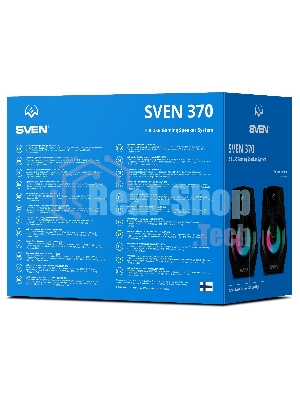 Акустическая система SVEN 370 2.0 черные (2x2W, USB, RGb подсветка)