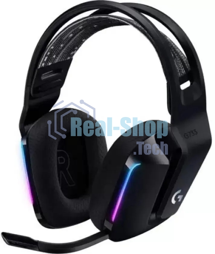 Гарнитура проводная с микрофоном Logitech G733 Lightspeed черный мониторные Radio оголовье (981-000867)