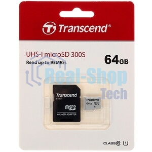 Флеш карта microSD 64Gb Transcend microSDXC Class 10 UHS-I U1, (без адаптера), TLC