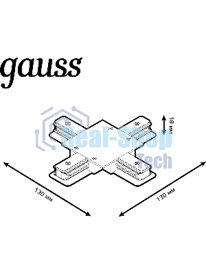 Коннектор для встраиваемых трековых шинопроводов Gauss (+) белый