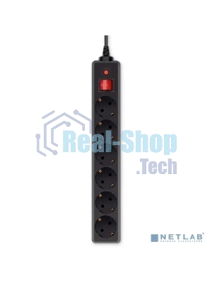 Сетевой фильтр Buro 600SH-16-5-B 5 м, 6 розеток, черный, коробка