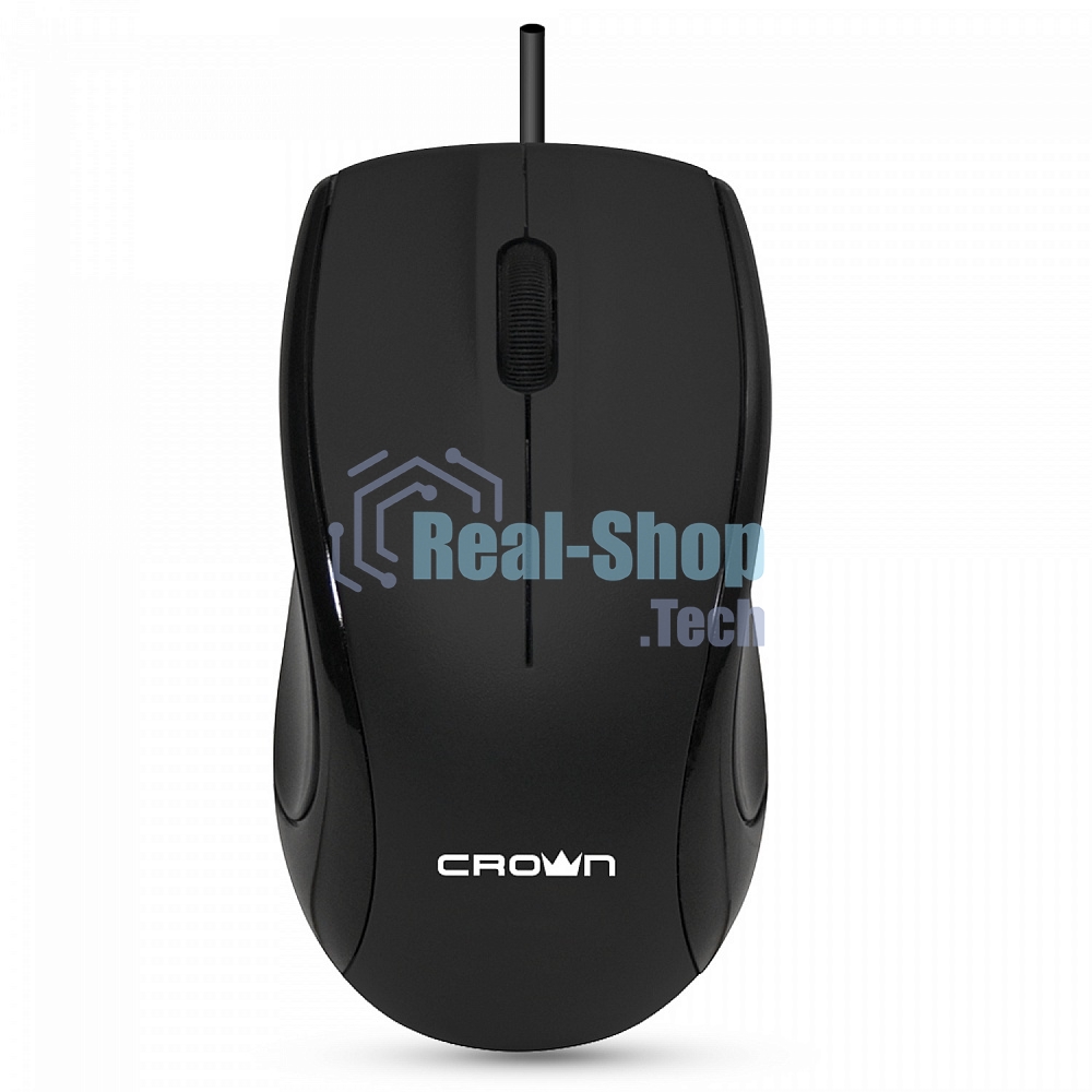 Мышь проводная Crown CMM-31 черный, 1000 dpi, USB, кнопки - 3