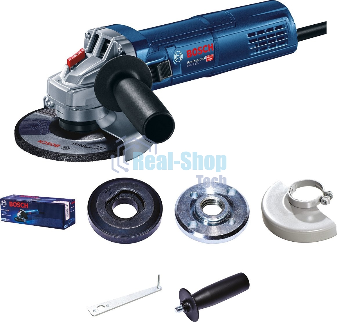 Угловая шлифовальная машина Bosch GWS 9-125 S 900Вт 11000об/мин рез.шпин.:M14 d=125мм