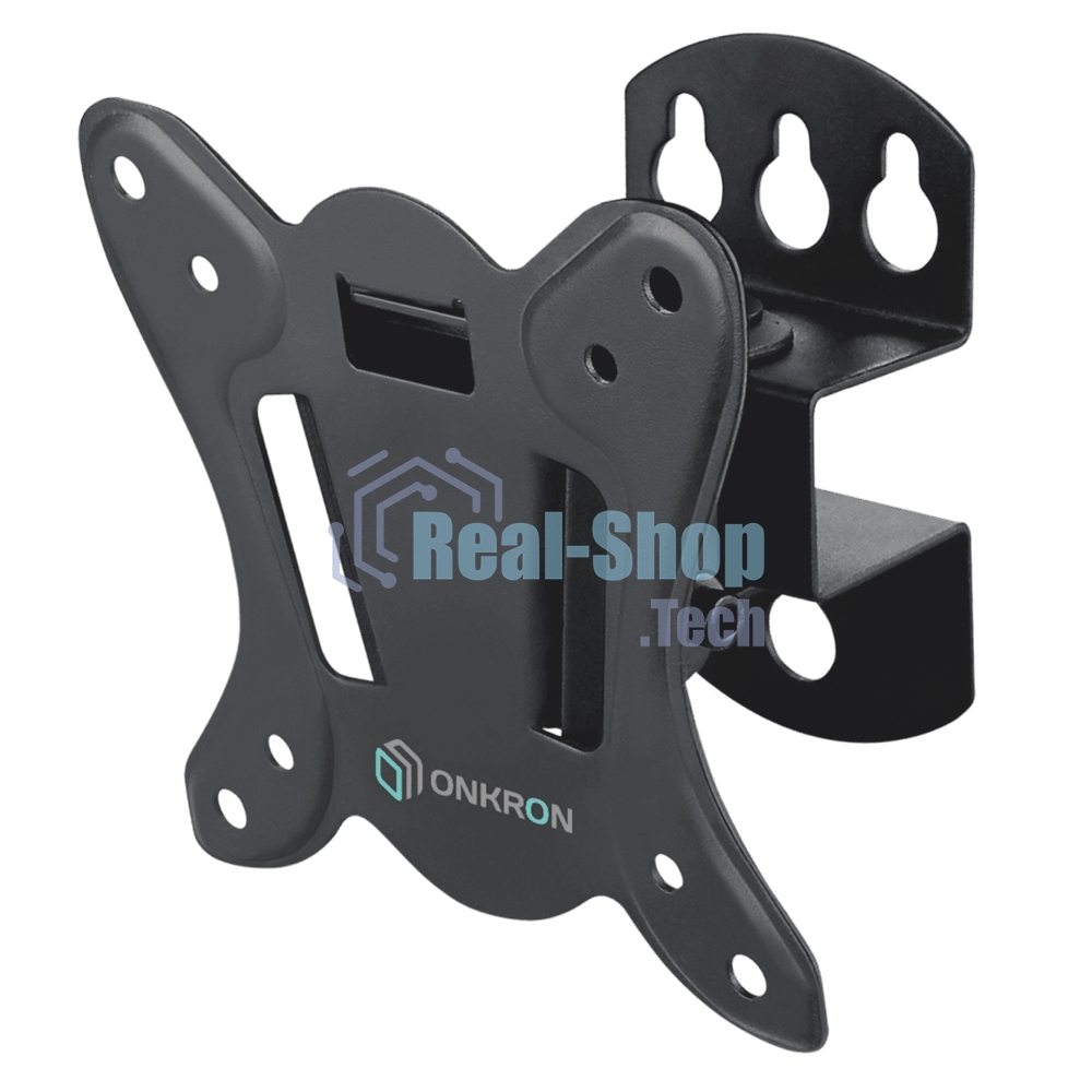 Кронштейн ONKRON Кронштейн ONKRON 17-27'' макс 100*100 мм, наклон -+ 8º, поворот: 45°, от стены 85 мм, макс вес 25кг, черный
