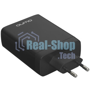Сетевое зарядное устройство Qumo Energy Charger GaN PD 100 Вт, USB-A + 3 USB Type-C, (0100), черный
