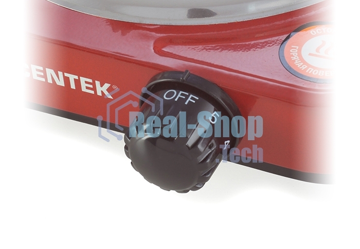Плита настольная электрическая Centek CT-1508 красный, 1 кВт, ТЭН, конфорки - 1, эмаль, поворотные переключатели