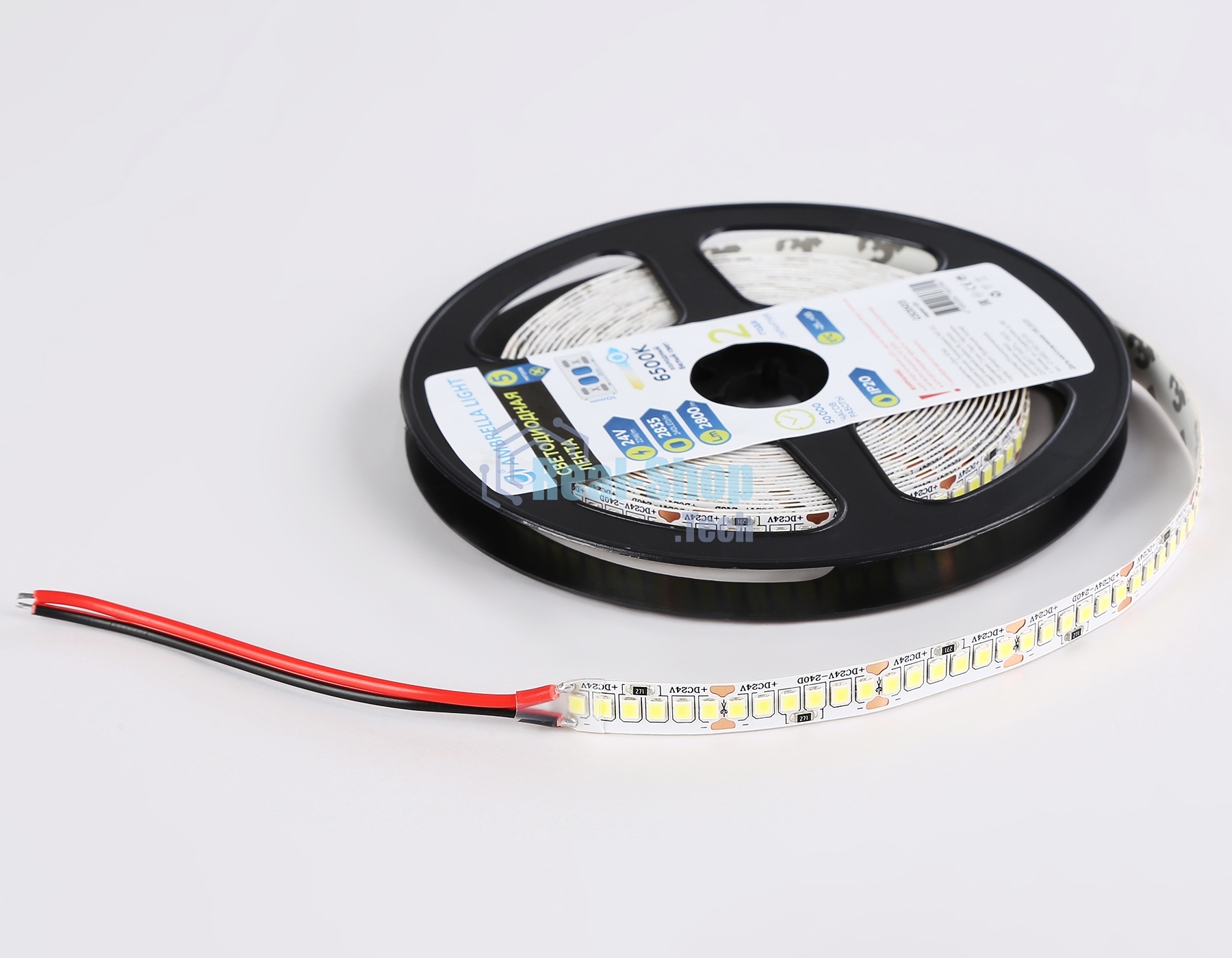 Светодиодная лента Ambrella light GS3503 2835 240Led /22W m/ 24V IP20 6500K/ 5000*10*1.2mm (2 конт.)