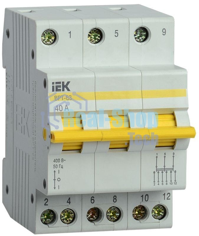 Выключатель-разъединитель трехпозиционный IEK MPR10-3-040 ВРТ-63 3P 40А