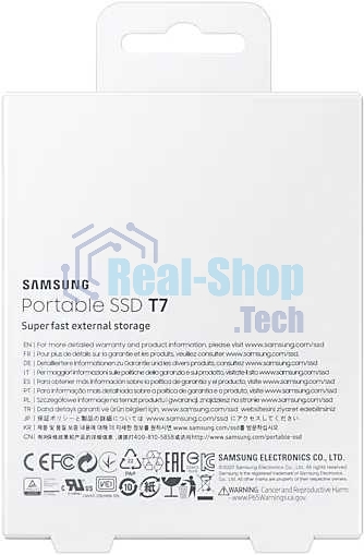 Внешний SSD Samsung T7, 1TB, USB 3.2 Gen 2 Type-C, R/W 1050/1000, синий