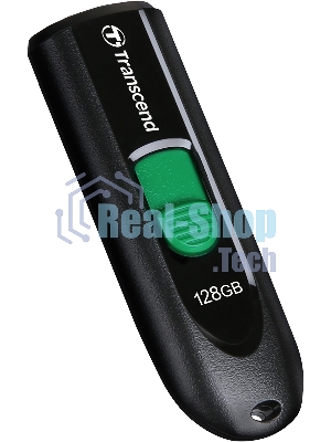 Флешка USB Transcend JetFlash 790C (TS128GJF790C), 128Gb, USB 3.2, R/W 90/60, черный/зеленый