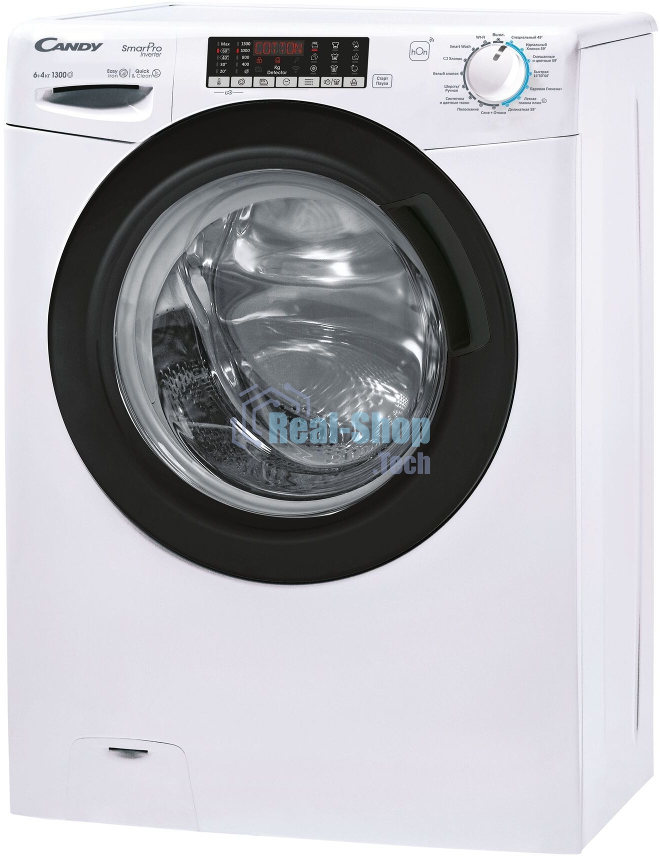 Стиральная машина Candy Smart Pro Inverter CSOW43 646TWMB-07 белый, загрузка фронтальная 6 кг, 1300 об/мин, класс B