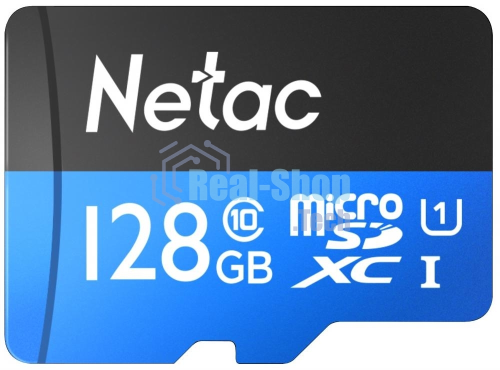 Флеш карта MicroSDXC 128Gb Netac Class 10 UHS-I U1 P500 Standart + адаптер NT02P500STN-128G-R