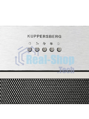 Встраиваемая вытяжка Kuppersberg INPUSH 60 X, High-Tech, 60 см, механическое управление, обратный клапан, 3 скорости, 780 м3/ч, периметральное всасывание, угольный фильтр KF-SC 2 (опция), уровень шума 62 дБ, нержавеющая сталь
