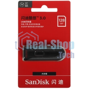 Флешка USB Sandisk CZ600 Cruzer Glide (SDCZ600-128G-G35), 128Gb, USB 3.0, R/W 100/20, черный