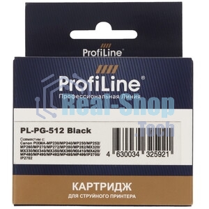 Картридж струйный ProfiLine PL-PG-512 для Canon Pixma iP2700 MP240/250/260/270/272/280/480/490/492/495/ MX320/330/340/350 Black водн