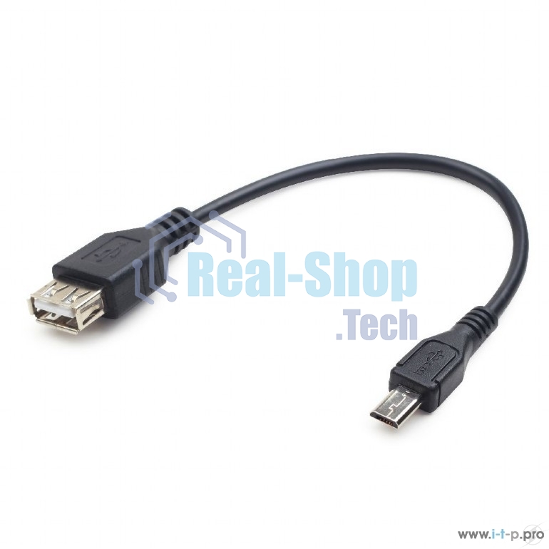 Кабель USB2.0 OTG Cablexpert A-OTG-AFBM-03 USBAF/MicroBM, 0.15м, удлиненный разъем micro USB - 9мм, пакет