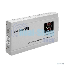 Стабилизатор напряжения ExeGate Master Turbo AVS-1500 (1500ВА, 100-265В, цифр. индикация вход/вых. напряжения, 220В±8%, КПД 98%, 5 уровней защиты, задержка, усиленный метал.корпус, евророзетка, RTL)