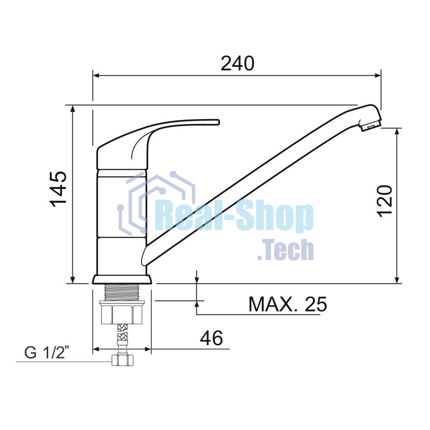 SL85-004FBS-25 Смеситель для кухни, ø35