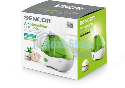 Увлажнитель воздуха Sencor SHF 921GR зеленый/белый, 20 м², 2.2 л