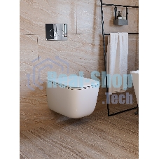 Инсталляция с унитазом комплект BAU IDEAL 6 в 1: унитаз подвесной безободковый торнадо Bau Dream 51х35, быстросъемное сиденье микролифт, кнопка смыва BAU Round, хром