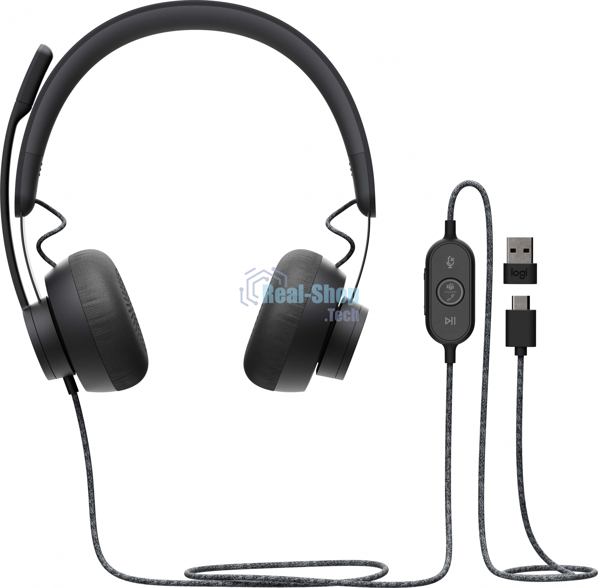 Гарнитура Logitech Zone Wired Teams графит, проводная, USB