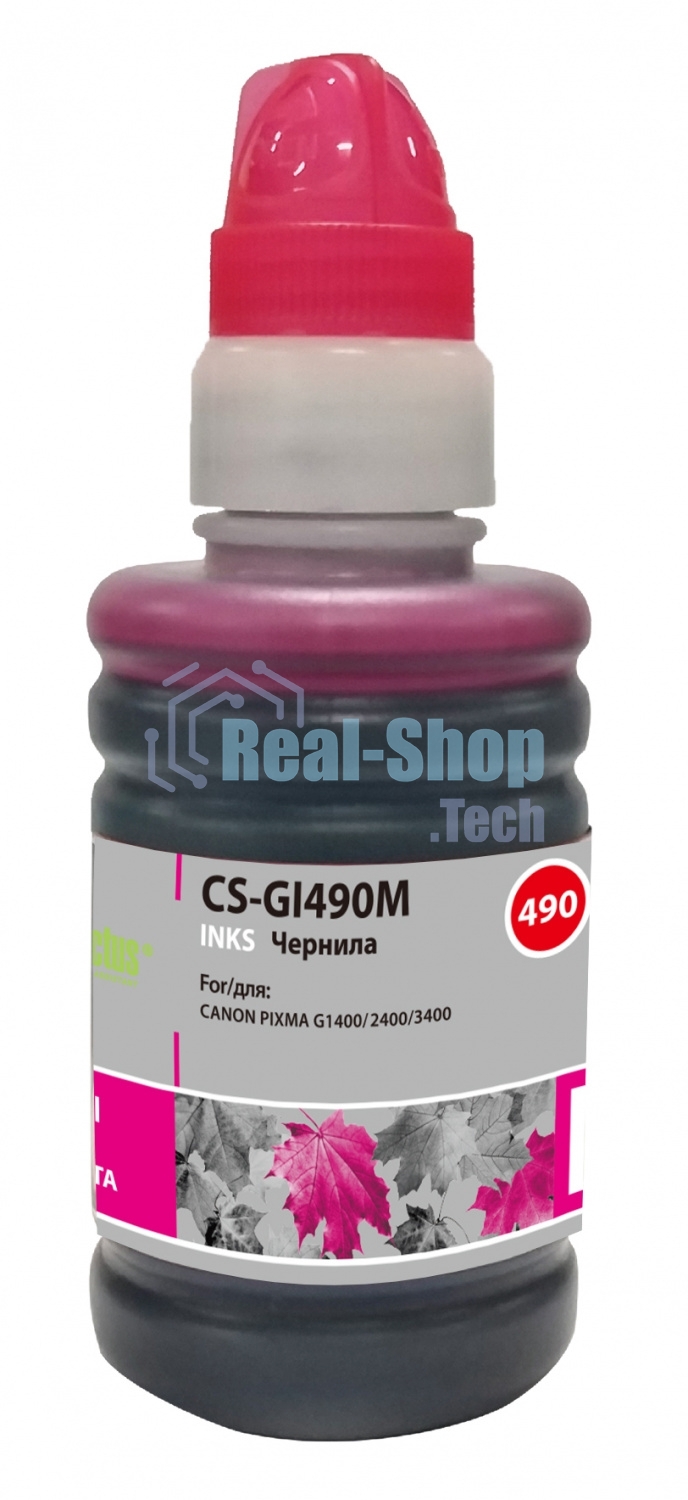 Чернила Cactus CS-GI490M пурпурный 100мл для Canon PIXMA G1400, G2400, G3400