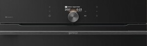 Встраиваемая электрическая духовка Gorenje BP6138B, объем 77 л, макс. температура 320 градусов, сенсорное/поворотное управление, Wi-Fi, пиролитическая очистка, телескопические направляющие на одном уровне, термощуп, AirFry, автоматические программы, динамическая система охлаждения, многоуровневое приготовление, PerfectGrill, энергоэффективность А+, черный