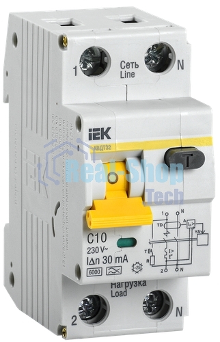 Выключатель автоматический дифференциального тока IEK MAD25-5-010-C-30 АВДТ 32 C10 - GENERICA