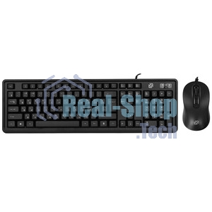 Комплект клавиатура+мышь Oklick S605 проводной, USB, 2400 DPI, чёрный