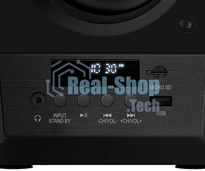 Акустическая система 2.0 SVEN MC-10, чёрный, мощность 2x25Вт (RMS), FM-тюнер, USB/microSD, дисплей, пульт ДУ, Bluetooth SVEN MC-10, чёрный, акустическая система 2.0, мощность 2x25Вт (RMS), FM-тюнер, USB/microSD, дисплей, пульт ДУ, Bluetooth