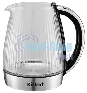 Чайник электрический Kitfort КТ-6711 1.7л. 2200Вт серебристый/черный корпус: пластик/стекло