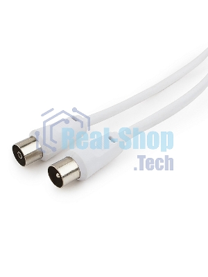 Кабель телевизионный Cablexpert CCV-515-W-3M, Coaxial M/F, белый, 3м