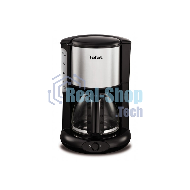 Кофеварка капельная Tefal CM361838 1000Вт серебристый/черный