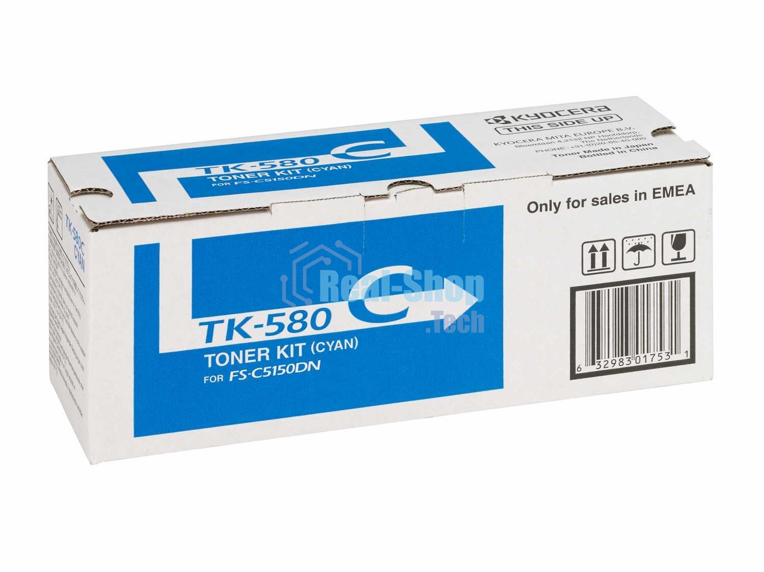 Картридж лазерный Kyocera TK-580C (1T02KTCNL0) голубой для FS-C5150DN 2800 стр.