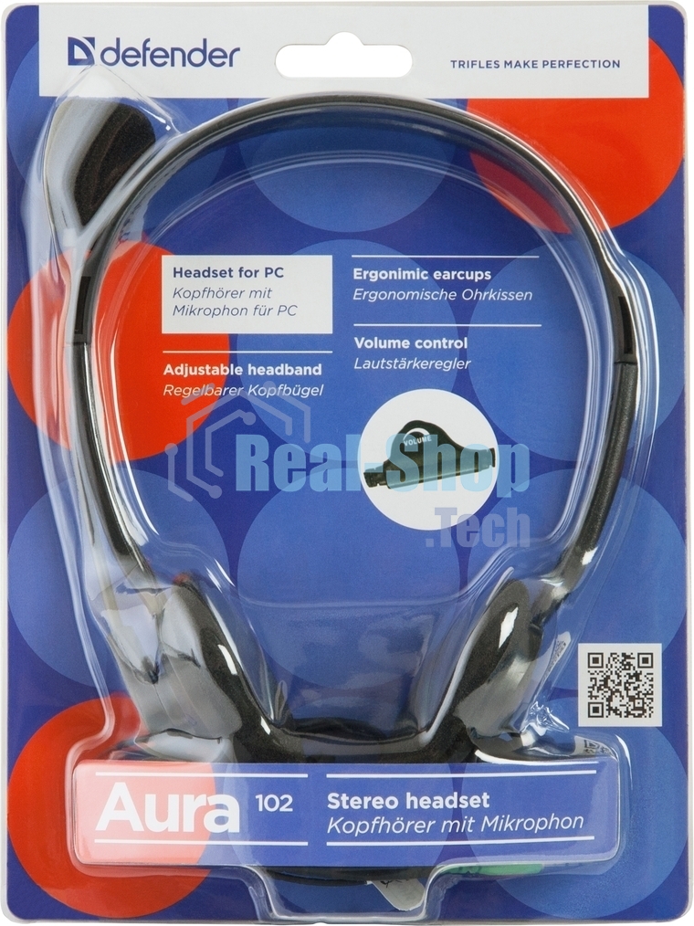 Гарнитура Defender HN-102 чёрный, проводная