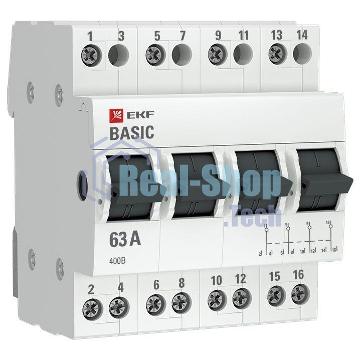 Переключатель трехпозиционный 4п 63А Basic EKF tps-4-63