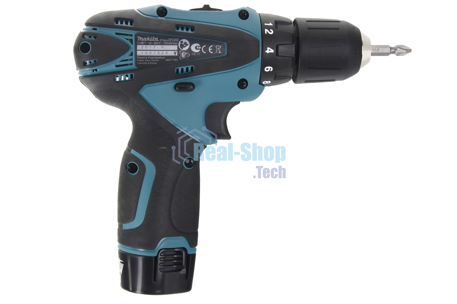 Дрель-шуруповерт Makita DF330DWE, 10,8 В, 1,3 Ач, 24 Нм, щеточный