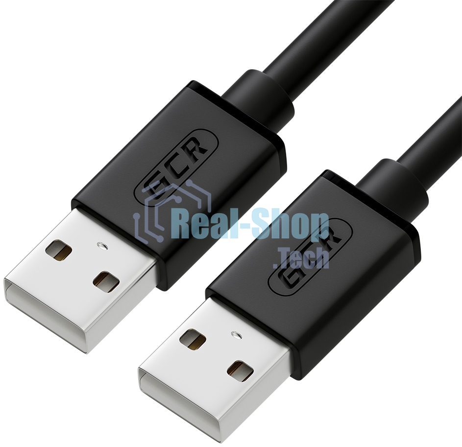 Кабель Greenconnect интерфейсный USB 2.0 1m AM/AM, AWG 28/28 Premium, двойное экранирование, антифриз, черный