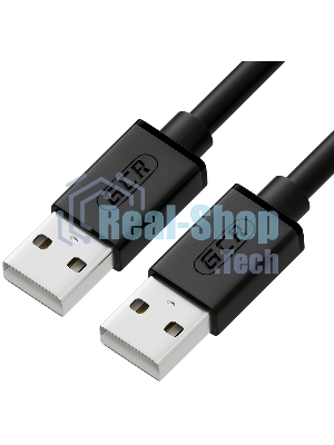 Кабель Greenconnect интерфейсный USB 2.0 1m AM/AM, AWG 28/28 Premium, двойное экранирование, антифриз, черный