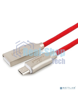 Кабель USB2.0 Cablexpert CC-P-mUSB02R-1M, AM/microB, серия Platinum, длина 1м, красный, блистер