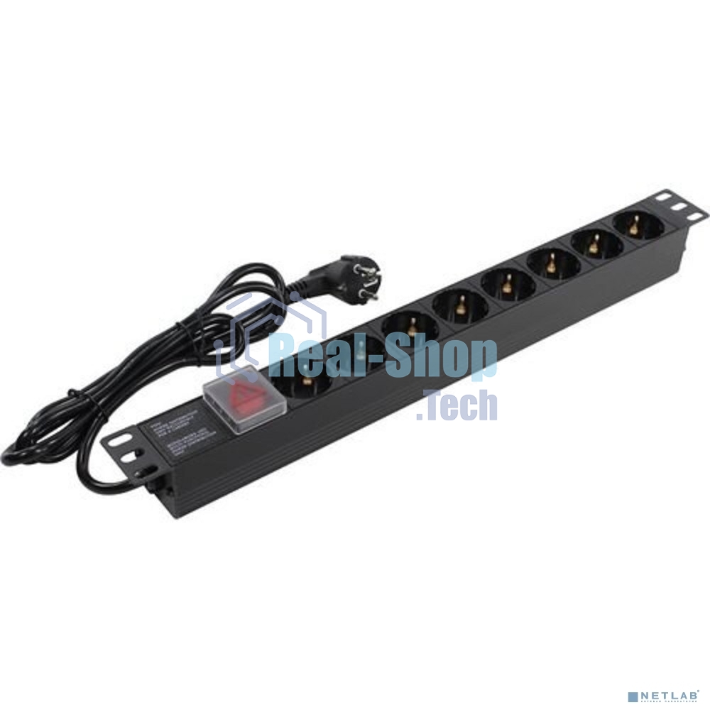 Блок розеток горизонтальный ExeGate ServerPro PDU-19H802 Al-8S-EU1.8-SW, 19