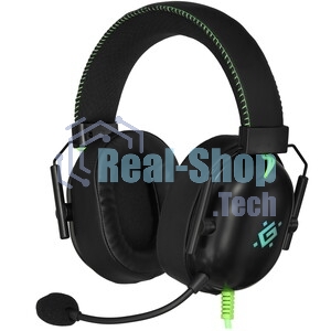Гарнитура Defender Toxic чёрный, проводная, USB / mini jack 3.5 мм, подсветка