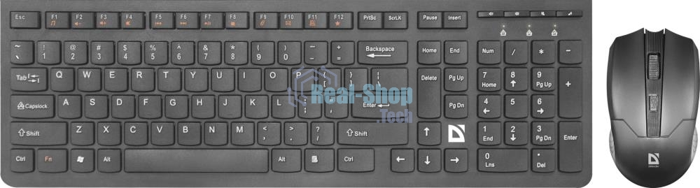 Комплект клавиатура+мышь Defender Columbia C-775 беспроводной, USB, 1600 DPI, чёрный