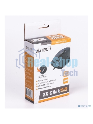 Мышь проводная A4Tech OP-730D черный, 1200 dpi, USB, кнопки - 4