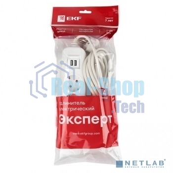Удлинитель EKF UBA16-2USB-4-03i 